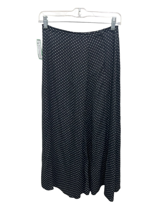 Reformation Size 2 Black & White Viscose Blend Back Zip Polka Dot Midi Skirt Black & White / 2
