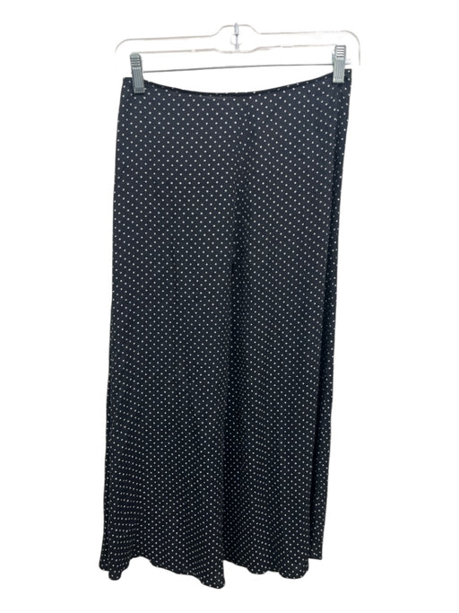 Reformation Size 2 Black & White Viscose Blend Back Zip Polka Dot Midi Skirt Black & White / 2