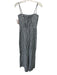 Reformation Size S Black & White Linen Spaghetti Strap Smocked Back Jumpsuit Black & White / S