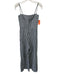 Reformation Size S Black & White Linen Spaghetti Strap Smocked Back Jumpsuit Black & White / S