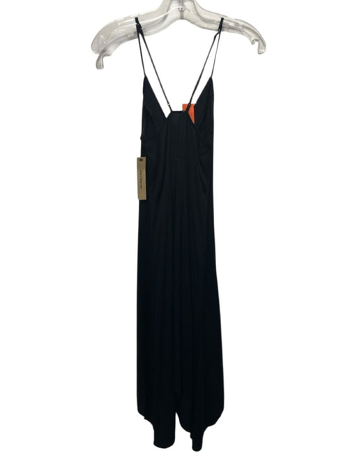 Reformation Size 0 Black Viscose Blend Spaghetti Strap Button Up Dress Black / 0