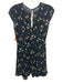 Reformation Size 2 Black & Yellow Viscose Cap Sleeve Floral V Neck Dress Black & Yellow / 2