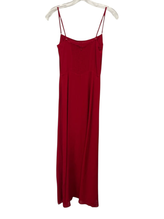Reformation Size Est XS Red Spaghetti Strap Slit Back Zip Maxi Dress Red / Est XS