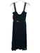 Reformation Size 2 Black Viscose Spaghetti Strap Lace Panel Button Up Midi Dress Black / 2
