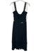 Reformation Size 2 Black Viscose Spaghetti Strap Lace Panel Button Up Midi Dress Black / 2