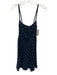 Reformation Size 0 Navy Blue & White Viscose Spaghetti Strap Polka Dot Dress Navy Blue & White / 0