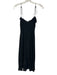 Reformation Size 0 Black Viscose Spaghetti Strap Lace Cut Out Ruffle Trim Dress Black / 0