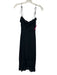 Reformation Size 0 Black Viscose Spaghetti Strap Lace Cut Out Ruffle Trim Dress Black / 0