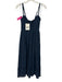 Reformation Size 2 Navy Blue Viscose Spaghetti Strap Lace Detail Back Zip Dress Navy Blue / 2