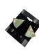 Green & Silver 925 Silver Turquoise Triangle Post Back Earrings Green & Silver