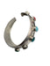 Silver & Multi Sterling Silver Glass Circles Post Back Open Hoop Earrings Silver & Multi