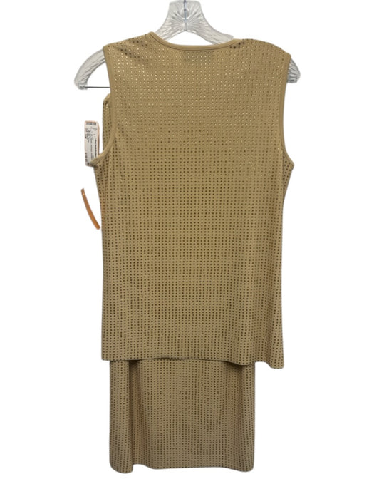 Saint Art Size S/M Tan Polyester Sleeveless Embellished Skirt Set Tan / S/M
