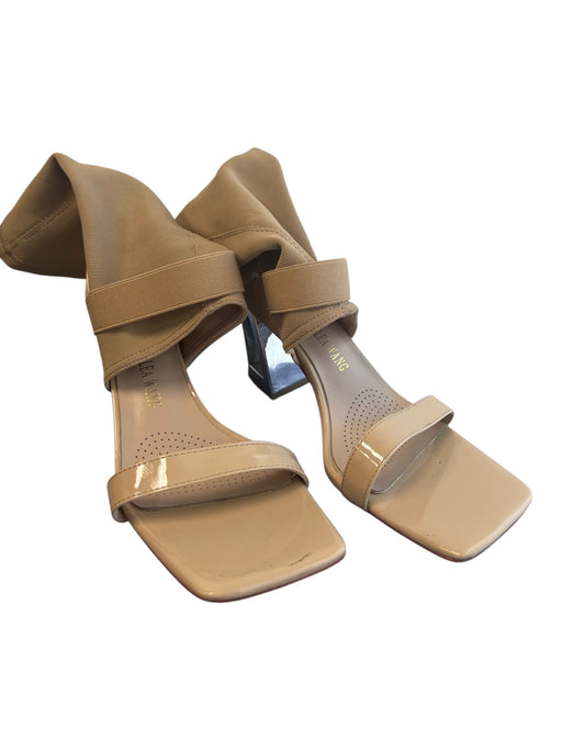 AZALEA WANG Shoe Size 11 Tan & Silver Stretch Open Square Toe 1 strap Shoes Tan & Silver / 11