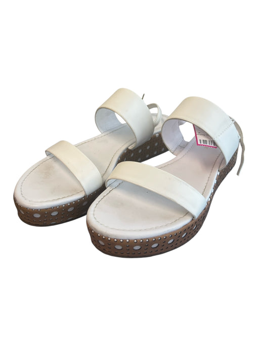 Kate Spade Shoe Size 9 white & tan Leather Double Strap Flatform Buckle Shoes white & tan / 9