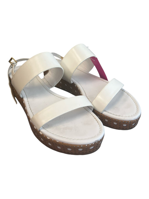 Kate Spade Shoe Size 9 white & tan Leather Double Strap Flatform Buckle Shoes white & tan / 9