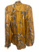 Equipment Femme Size XS Orange & Multi Polyester Tie Neck Long Sleeve Top Orange & Multi / XS