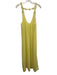 Ganni Size 38 Yellow Viscose & Silk Sleeveless Twist Velvet Dress Yellow / 38