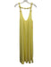 Ganni Size 38 Yellow Viscose & Silk Sleeveless Twist Velvet Dress Yellow / 38
