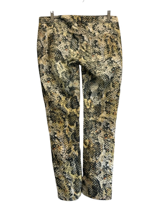 Isabel Marant Size 42 Yellow, Black & Orange Cotton Blend Snake Print Slim Pants Yellow, Black & Orange / 42