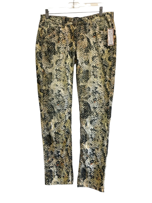 Isabel Marant Size 42 Yellow, Black & Orange Cotton Blend Snake Print Slim Pants Yellow, Black & Orange / 42