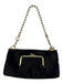 Coach Black Satin Gold hardware flap over Chain Strap Bag Black / Small