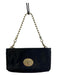 Coach Black Satin Gold hardware flap over Chain Strap Bag Black / Small