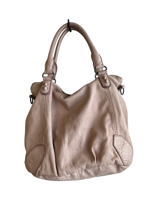 Liebeskind Tan Leather Spikes Solid Shoulder & Crossbody Strap Satchel Bag Tan