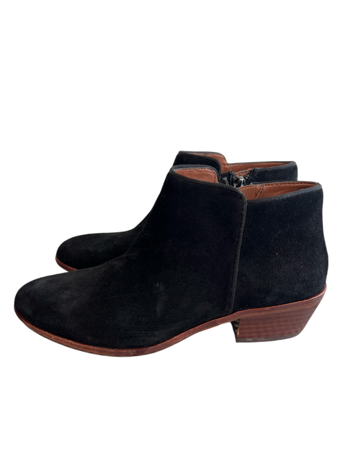 Sam Edelman Shoe Size 5.5 Black Suede Leather Side Zip Round Toe bootie Booties Black / 5.5