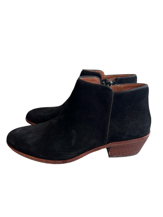 Sam Edelman Shoe Size 5.5 Black Suede Leather Side Zip Round Toe bootie Booties Black / 5.5