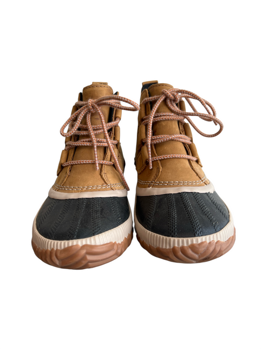Sorel Shoe Size 5.5 Brown Leather Rubber Stich Detail Lace Up Waterproof Booties Brown / 5.5