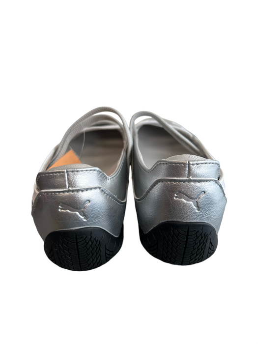Puma Shoe Size 5.5 Silver Leather metalic Strappy Slip On Ballet Shoes Silver / 5.5