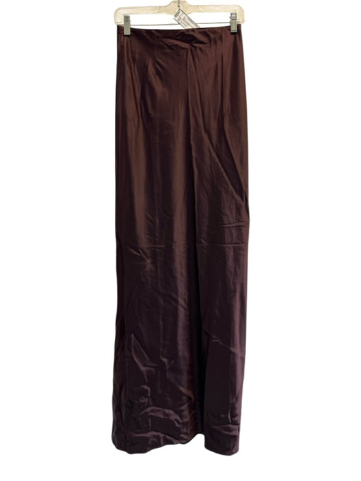 Veronica Beard Size 2 Burgundy Silk Blend Elastic Waist Satin Maxi Skirt Burgundy / 2