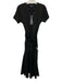Veronica Beard Size S Black Prima Cotton Blend Mixed Fabric V Neck Dress Black / S