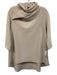 COS Size XS Beige Poly Blend Textured 3/4 Sleeve high neck Top Beige / XS