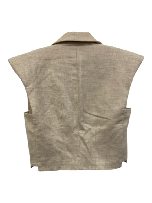 Veronica Beard Size 2 Beige No Fabric Tag Slit pockets Peak Lapels Vest Beige / 2
