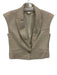 Veronica Beard Size 2 Beige No Fabric Tag Slit pockets Peak Lapels Vest Beige / 2