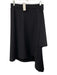 COS Size 6 Navy Wool Pinstripe Asymmetric Wrap Button Closure Skirt Navy / 6