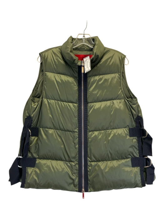 CH Carolina Herrera Size M Army Green Polyester Zip Front padded Jacket Army Green / M