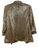 Sam Edelman Size M Gold Polyester Sequin Open Front Shoulder Pads Jacket Gold / M