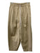 Partow Size 6 Beige Cotton Blend Elastic Waist Drawstring Tapered Pants Beige / 6