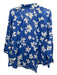 Finley Size L Blue & White Cotton Button Down Floral Oversize Top Blue & White / L