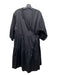 COS Size 8 Black Cotton Wrap 3/4 Sleeve Midi Dress Black / 8