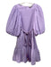 Sea New York Size M Lavender Purple Linen Blend Pleated Sleeves Tiered Dress Lavender Purple / M