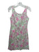 Lilly Pulitzer Size 4 Green & Pink Cotton Sleeveless Floral Wide Neck Dress Green & Pink / 4