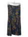 Reformation Size 4 Black & Brown Viscose Blend Back Zip Floral Front Slit Skirt Black & Brown / 4