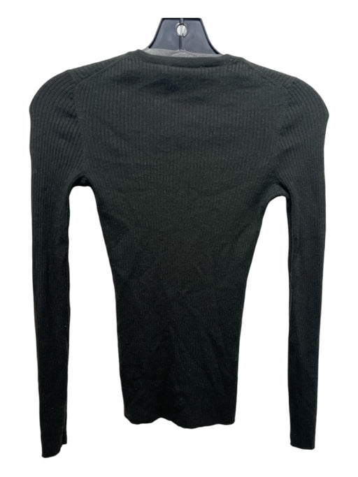 Theory Size P/XS Dark Green Merino Wool Round Neck Ribbed Knit Long Length' Top Dark Green / P/XS