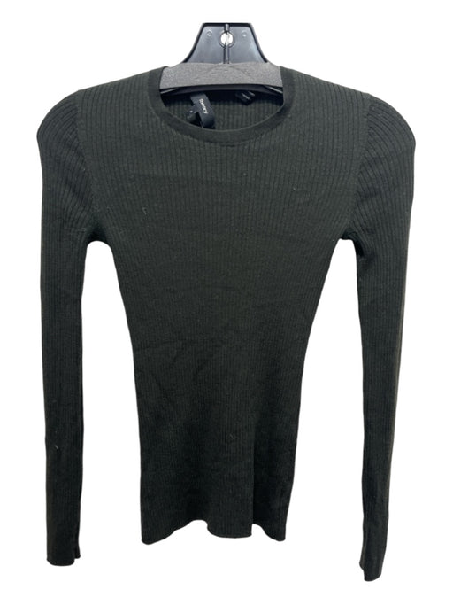 Theory Size P/XS Dark Green Merino Wool Round Neck Ribbed Knit Long Length' Top Dark Green / P/XS