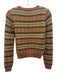 Doen Size XS Brown, Yellow & Black Mohair Blend Knit Geometric Sweater Brown, Yellow & Black / XS
