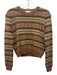 Doen Size XS Brown, Yellow & Black Mohair Blend Knit Geometric Sweater Brown, Yellow & Black / XS