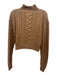 Recreational Habits Size S Light Brown Wool Knit Cable Mock Neck Crop Sweater Light Brown / S